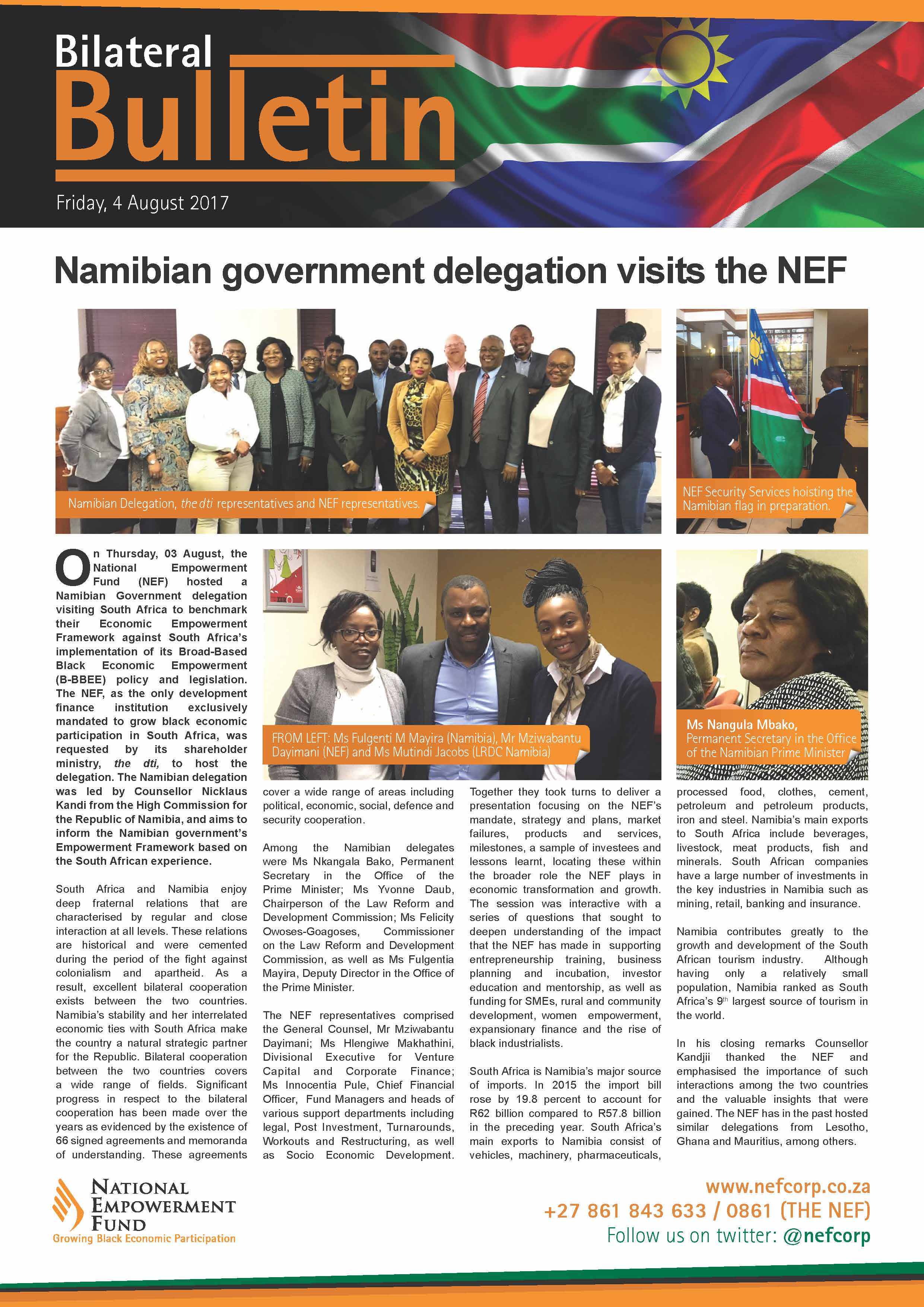 Namibian Government Delegation Visits The NEF