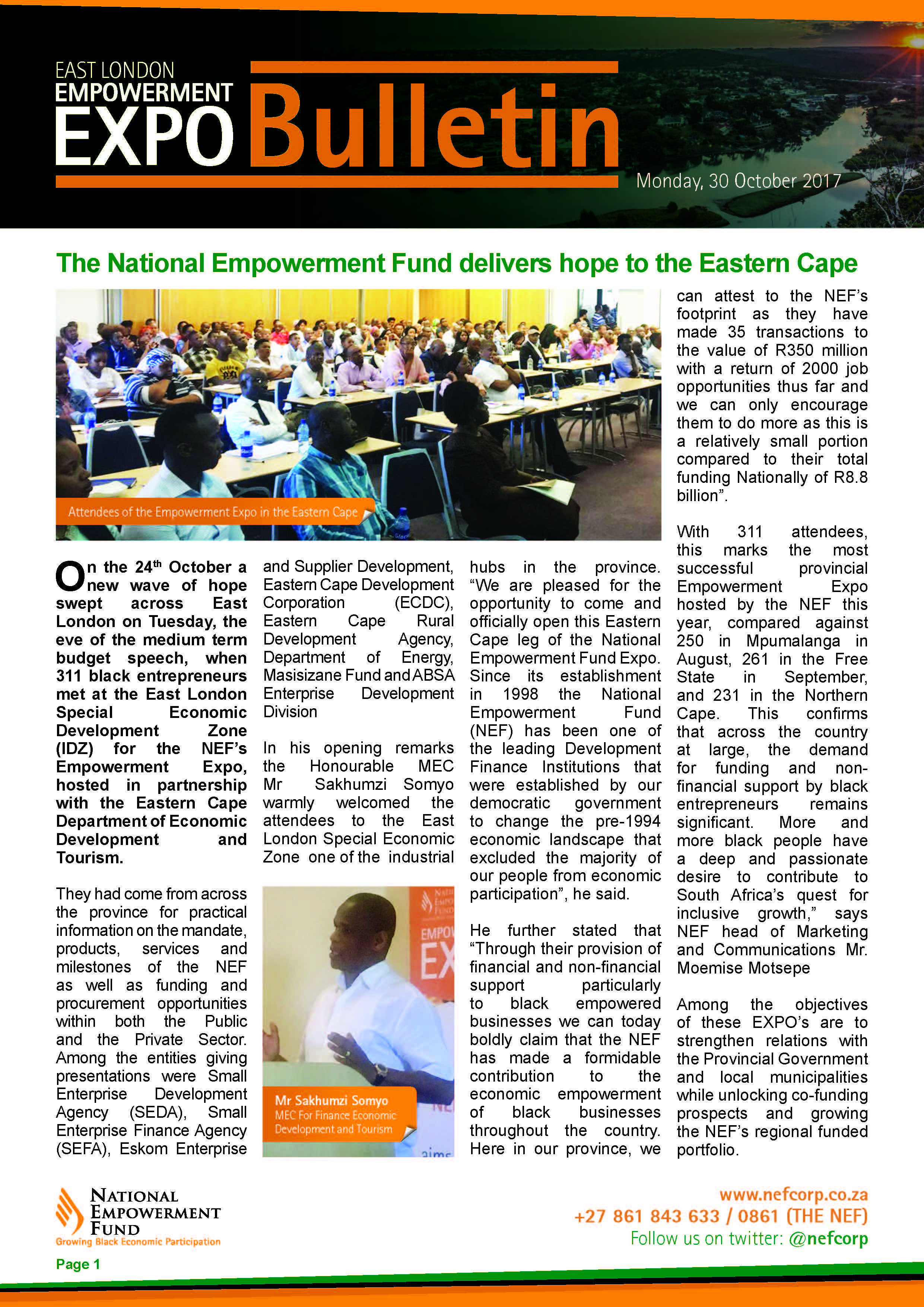 The National Empowerment Fund Delivers Hope To The Eastern Cape