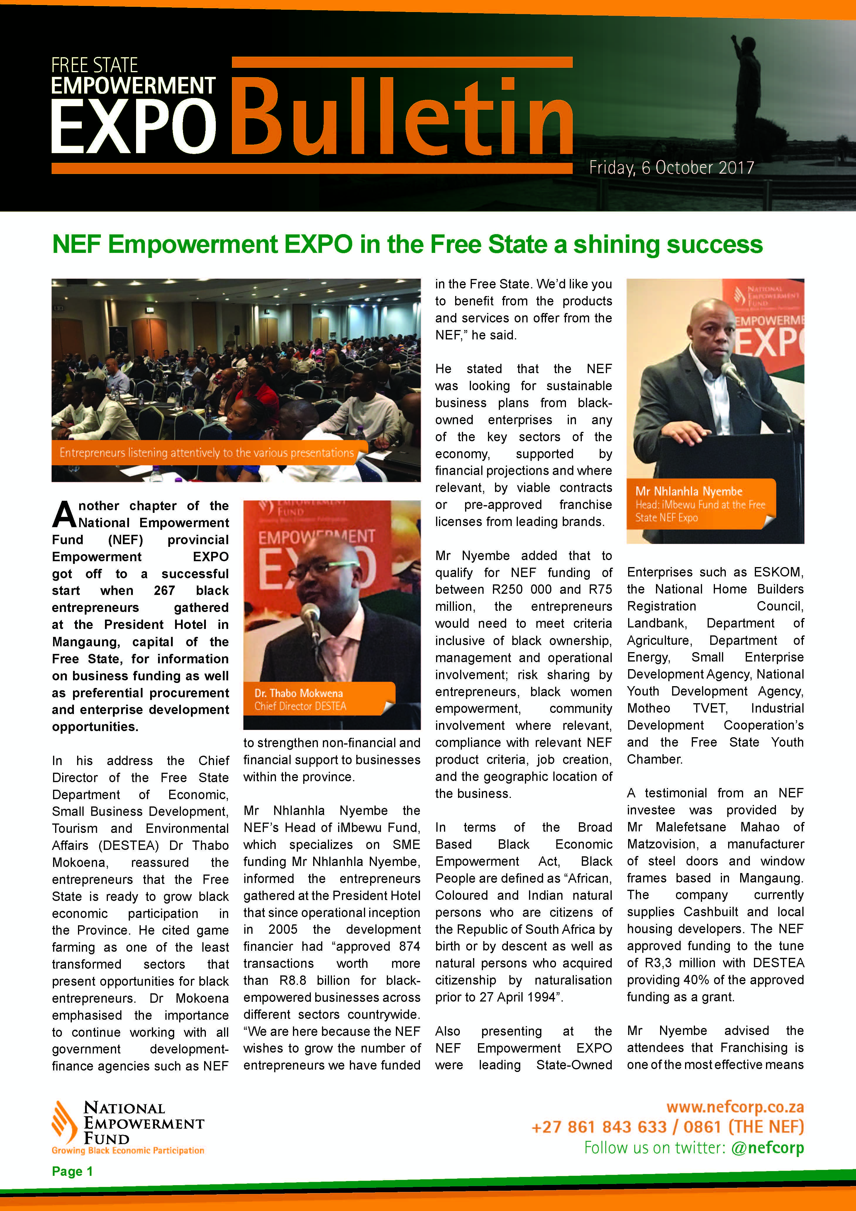 NEF Empowerment EXPO In The Free State A Shining Success