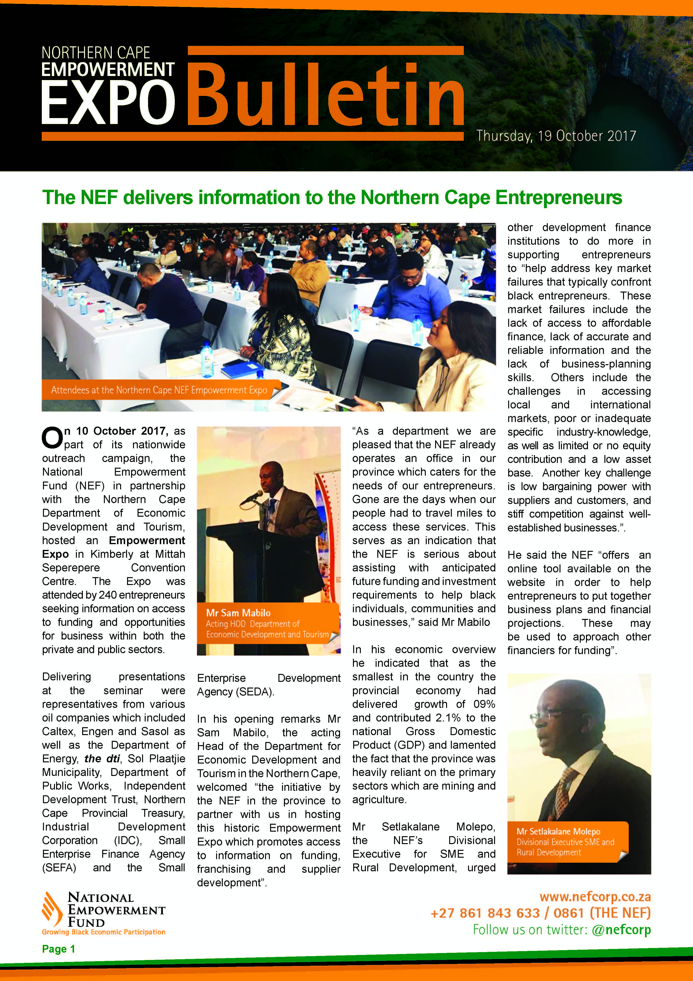 The NEF Delivers Information To The Northern Cape Entrepreneurs