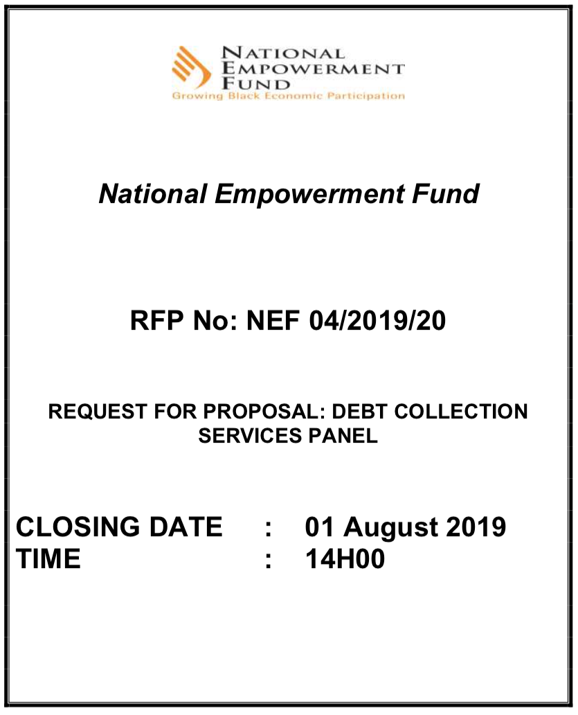 RFP 04 2019 20 Debt Collection Services Panel