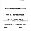RFP 05 2019 20 – External Audit Services Tender